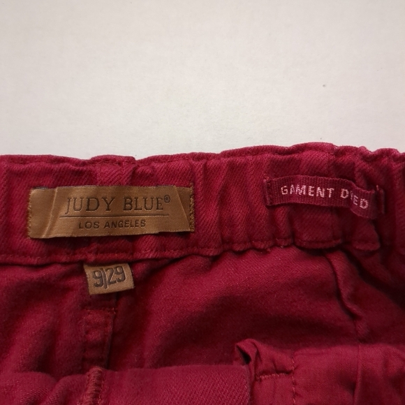 Judy Blue Women's Garment Dyed Red Elastic Waist Jeans Size 9/29 - Picture 4 of 9